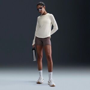 New Nike Dri-FIT Womens Running Long Sleeve Shirt Top Light Cream White XS S M L